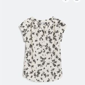 Cynthia Rowley Cream and Black Floral Blouse